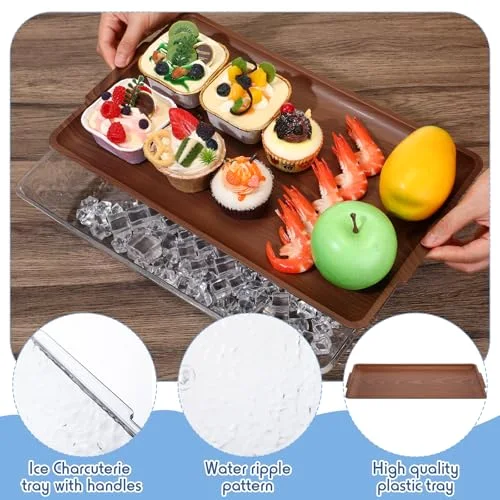 16" x 9" Plastic Chilled Serving Tray for Parties view 4