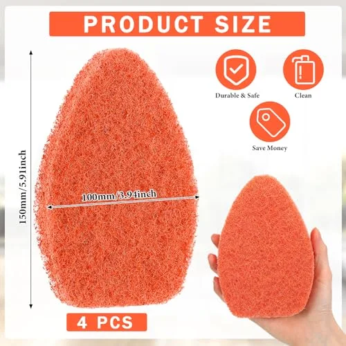 Tub Tile Scrubber Cleaning Brush Pads (Without Handle) Brush Non-Scratch Scouring Pads for Shower Bathroom Buildup Toilet Wall Floor () view 2