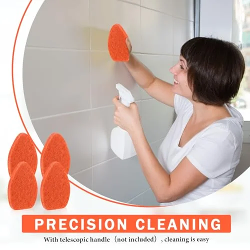 Tub Tile Scrubber Cleaning Brush Pads (Without Handle) Brush Non-Scratch Scouring Pads for Shower Bathroom Buildup Toilet Wall Floor () view 5