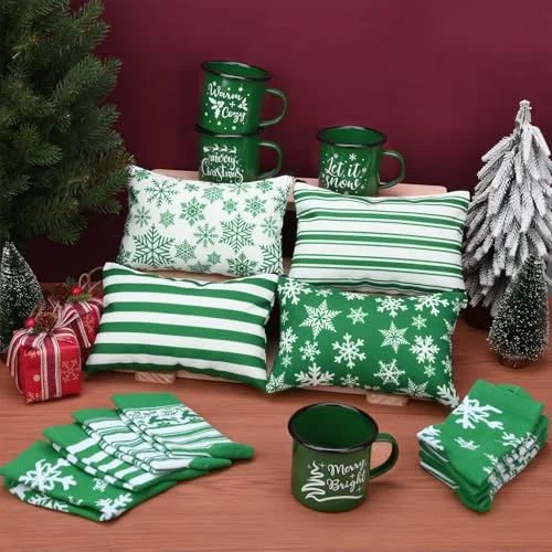 Christmas Gifts Bulk Christmas Coffee Mugs Enamel Cups Xmas Makeup Bags Santa Goodie Bags Xmas Socks Holiday Gift for Women Family Friend Holiday Winter Party() view 10