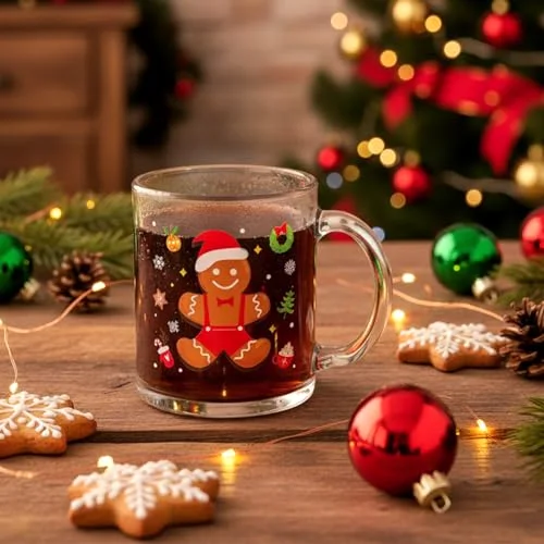 Christmas Glass Mugs with Handle,Xmas view 4