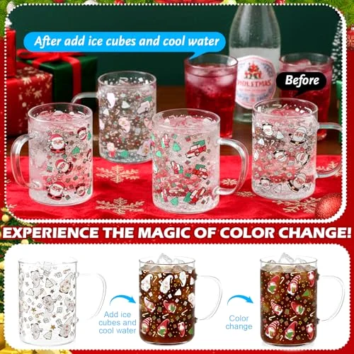 Classic Christmas Glass Mugs Color Changing view 8