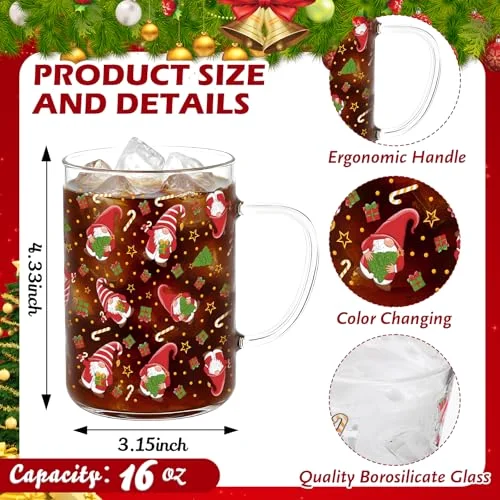 Classic Christmas Glass Mugs Color Changing view 2