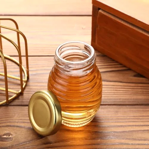 Mini Honey Jars Party Favors, Small Glass Honey Jar with Lids Empty Glass Jars for Baby Shower Wedding Bridal Shower and Birthday Party Favors view 3