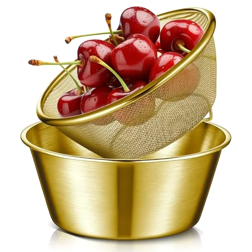 Strainer Bowl Set, 304 Stainless Steel,6.3 x 2.76 Inches