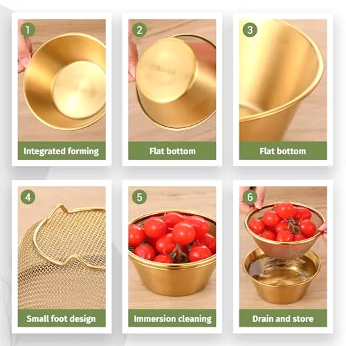 Strainer Bowl Set, 304 Stainless Steel,5.51 x 2.36 Inches view 3