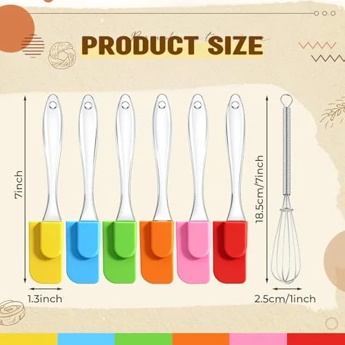 Mini Silicone Spatula Stainless Steel Whisk Set, 7" Bulk view 2