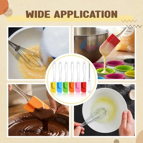 Mini Silicone Spatula Stainless Steel Whisk Set, 7" Bulk view 4