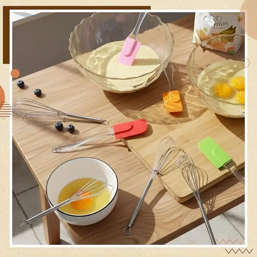 Mini Silicone Spatula Stainless Steel Whisk Set, 7" Bulk view 5
