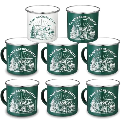 Camp Bachelorette Decorations Enamel Mugs Portable Smooth Rim Enamel Mug for Bridesmaids Bridal Wedding Gifts Friend Bachelorette Gift Party (Classical) view 6