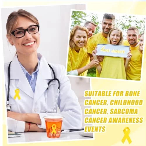 Ribbon Awareness Plastic Cups Bulk Childhood Cancer Awareness Products Ribbon Disposable Cups for Society Events Groups Fundraisers Party Supplies view 5