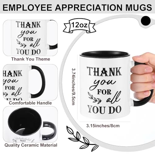 Employee Appreciation Gifts Include Thank You Staff Mug Gift Set Appreciation Mugs Inspirational Pens Tags for Employee Staff Team Group (,Retro) view 2