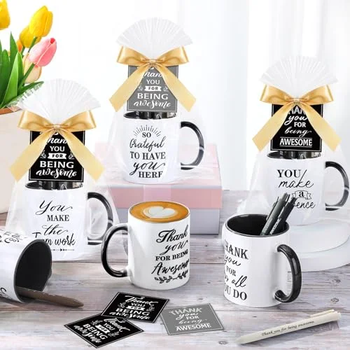 Employee Appreciation Gifts Include Thank You Staff Mug Gift Set Appreciation Mugs Inspirational Pens Tags for Employee Staff Team Group (,Retro) view 5