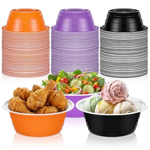 Halloween Party Cup Bowls Disposable Plastic Bowls for Snacks, Salads and Desserts for Birthday, Thanksgiving, Trick or Treat, Holiday Event( and) view 6
