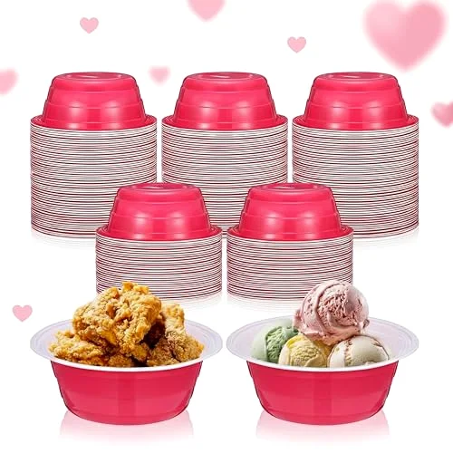 Hot Party Cup Bowls Disposable Plastic Bowls for Cold and Hot Food, Snacks, Salads and Desserts for Graduation Party Supplies, Birthday, Holiday Event