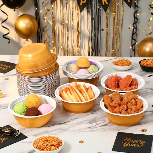 Party Cup Bowls Disposable Plastic Bowls for Cold and Hot Food, Snacks, Salads and Desserts for Graduation Party Supplies, Birthday, Holiday Event view 5
