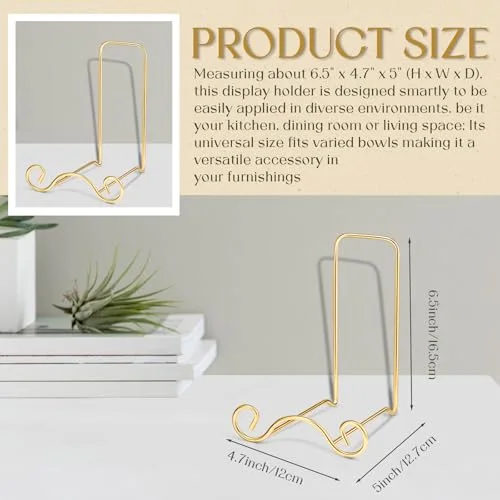 Wrought Iron Bowl Deep Platter Stand Detachable Metal Scroll Display Rack Easel Metal Bowl Display Stand Decorative Holder Dish Picture Easel() view 8