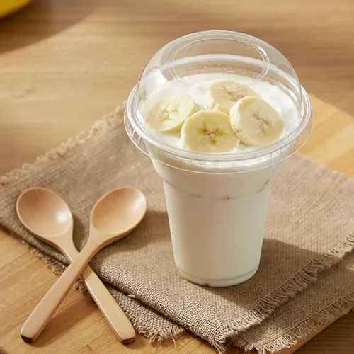 Root Beer Float Cups with Wide Dome Lids Plastic Parfait Cups Disposable Party Drink Glasses for Ice Cream Smoothies Parfaits Bubble Tea Yogurt Milkshake () view 7