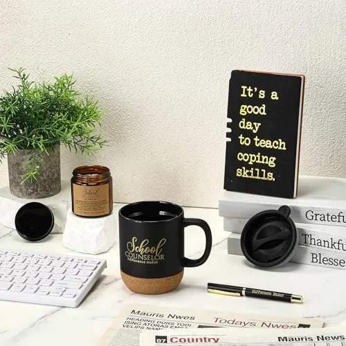 Counselor Appreciation Gifts for Women, Guidance Counselor Gift Set with Ceramic Mug, A6 Notebook, Pen and Scented Candle, Appreciation Thank You Gift, Office Desk Decor view 5