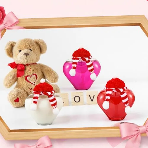 Mother's Day Heart Cup Galentines Plastic Heart Bottles with Straws Set Including Reusable Drink Empty Bottles Straws and Scarf for Mother Party Milk Juicing Drinking view 5