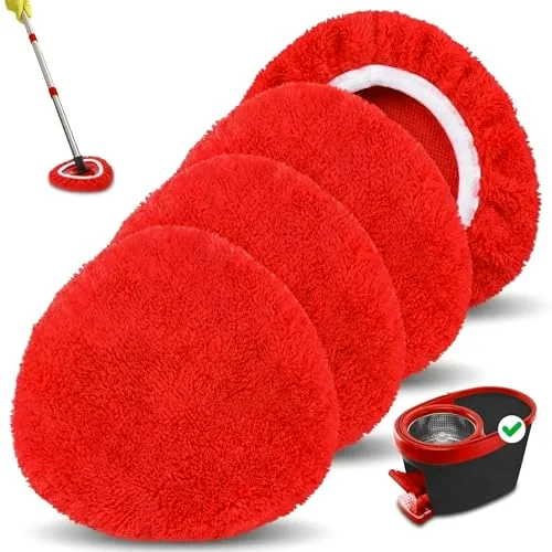 Mop Heads Replacements Compatible with 1 Tank System Duster Replacement Heads Spin Mop Refill Pads Reusable Dust Refills for Floor Cleaning () view 6