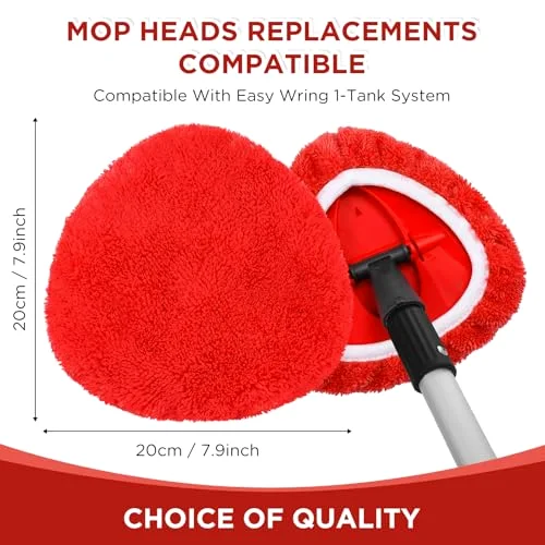 Mop Heads Replacements Compatible with 1 Tank System Duster Replacement Heads Spin Mop Refill Pads Reusable Dust Refills for Floor Cleaning () view 7