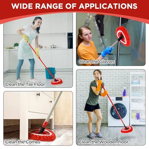 Mop Heads Replacements Compatible with 1 Tank System Duster Replacement Heads Spin Mop Refill Pads Reusable Dust Refills for Floor Cleaning () view 10