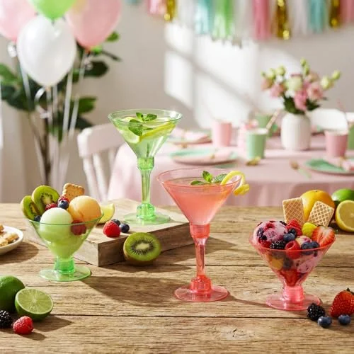 Plastic Martini Glasses Hot Disposable Cocktail Glasses Unbreakable Mini Dessert Parfait Cups for A Tini Bit Older Party, Birthday, Weddings, Bar Events view 3