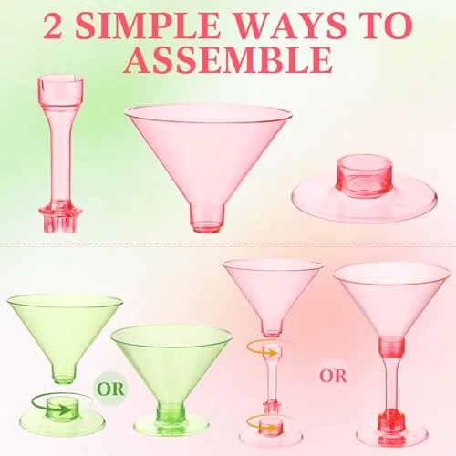 Plastic Martini Glasses Hot Disposable Cocktail Glasses Unbreakable Mini Dessert Parfait Cups for A Tini Bit Older Party, Birthday, Weddings, Bar Events view 4