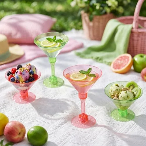 Plastic Martini Glasses Hot Disposable Cocktail Glasses Unbreakable Mini Dessert Parfait Cups for A Tini Bit Older Party, Birthday, Weddings, Bar Events view 5