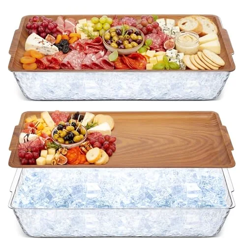16" x 9" Plastic Chilled Serving Tray for Parties view 6