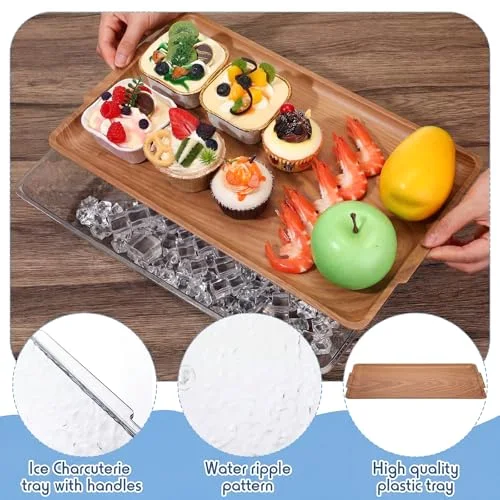 16" x 9" Plastic Chilled Serving Tray for Parties view 9