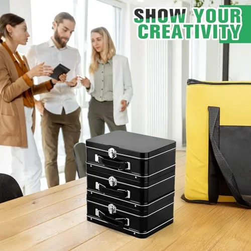 Metal Lunch Box Tin Lunch Box 8.1 x 5.9 x 3 Inches with Hinged Lids DIY Vintage Pale Mini Boxes for Men Women Adults Men () view 5