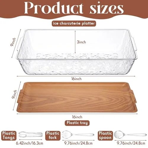 16" x 9" Chilled Serving Tray for Parties view 2