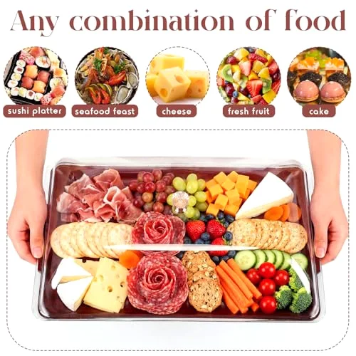 16" x 9" Chilled Serving Tray with lids,Walnut view 4