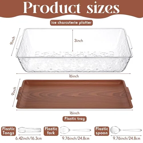 16" x 9" Chilled Serving Tray for Parties view 7
