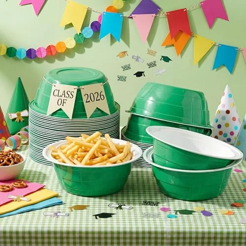 Party Cup Bowls Disposable Plastic Bowls for Cold and Hot Food, Snacks, Salads and Desserts for Graduation Party Supplies, Birthday, Holiday Event view 9
