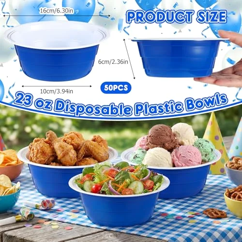 Graduation Party Cup Bowls Disposable Plastic Bowls for Cold and Hot Food, Snacks, Salads and Desserts for Graduation Party Supplies, Birthday, Holiday Event view 2