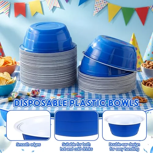 Graduation Party Cup Bowls Disposable Plastic Bowls for Cold and Hot Food, Snacks, Salads and Desserts for Graduation Party Supplies, Birthday, Holiday Event view 3