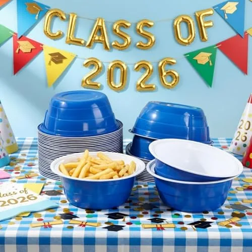 Graduation Party Cup Bowls Disposable Plastic Bowls for Cold and Hot Food, Snacks, Salads and Desserts for Graduation Party Supplies, Birthday, Holiday Event view 4