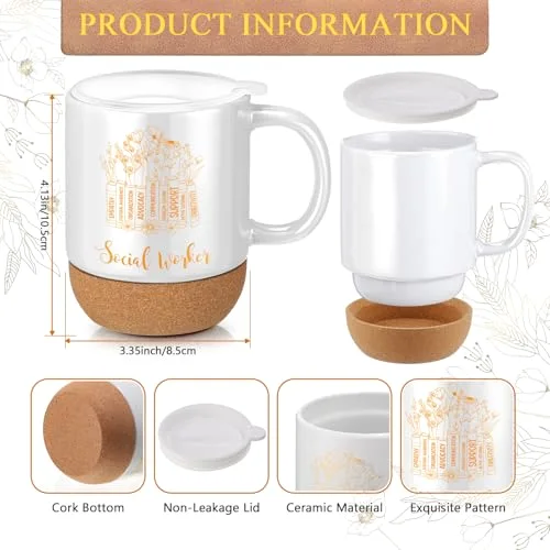 Social Worker Gifts for Women Appreciation Graduation Set in and Mug Notebook Pen Candle for BSW MSW DSW Office Desk view 2