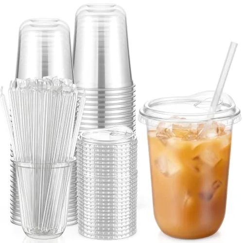 Plastic Cups with Lids and Straws Straw