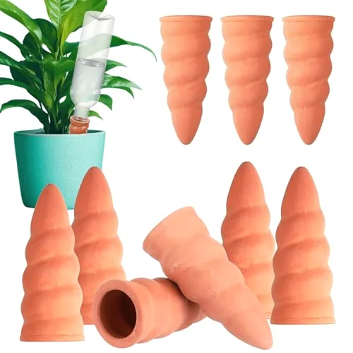 Plant Watering Devices Terracotta Self Watering Spikes Ceramic Automatic Slow Release Plant Waterer for Vacation Indoor Outdoor