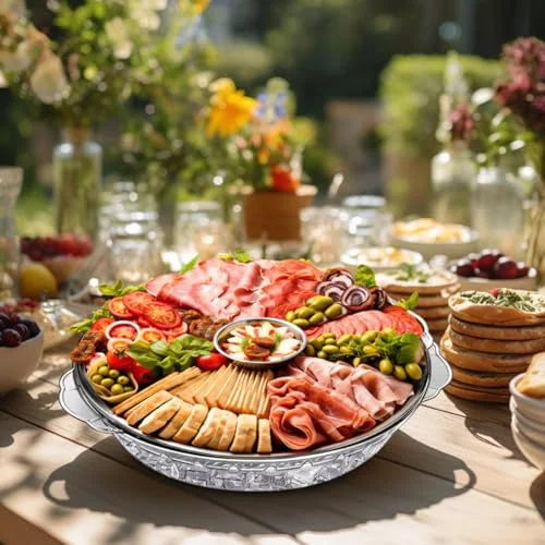 11.8" Chilled Serving Tray for Party Ice Chilled Party Platter Dipping Bowl with Tong for Fruit Seafood(X 9",Plastic and Stainless Steel and) view 4
