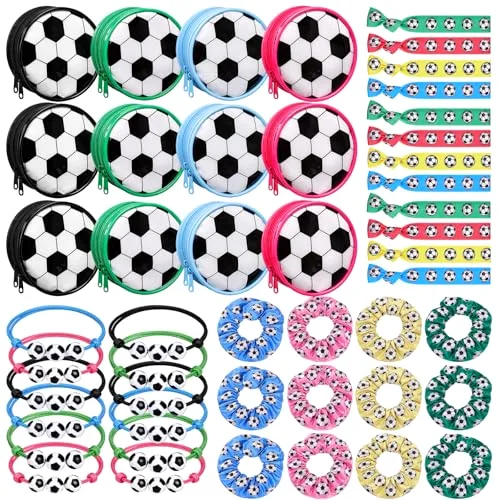 Soccer Party Favors for Girls with Makeup Bags & Bracelets