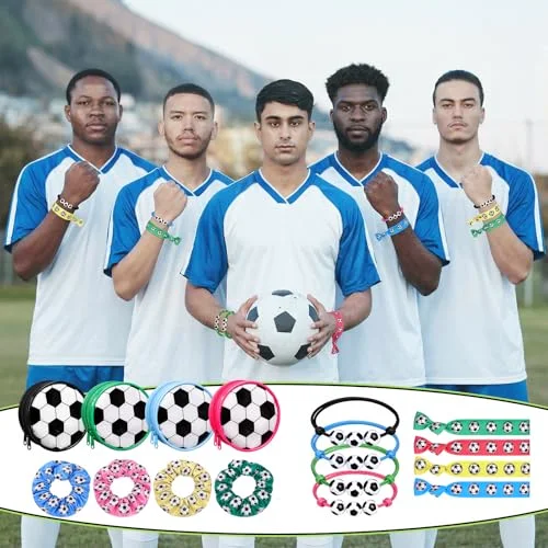 Soccer Party Favors for Girls with Makeup Bags & Bracelets view 4