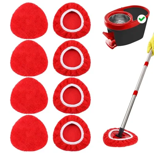 Mop Heads Replacements Compatible with 1 Tank System Duster Replacement Heads Spin Mop Refill Pads Reusable Dust Refills for Floor Cleaning ()