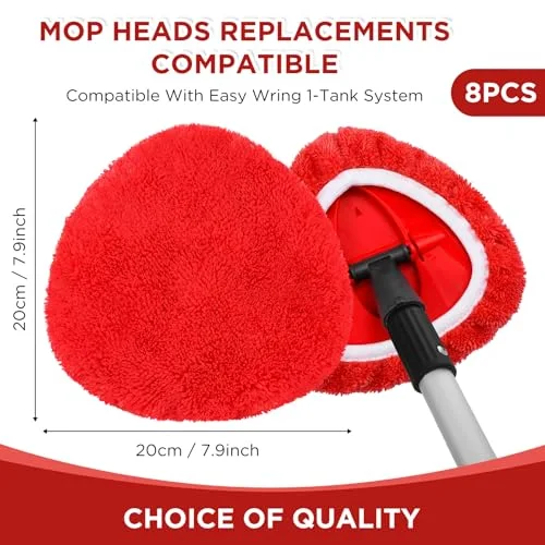 Mop Heads Replacements Compatible with 1 Tank System Duster Replacement Heads Spin Mop Refill Pads Reusable Dust Refills for Floor Cleaning () view 2