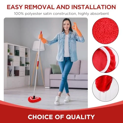 Mop Heads Replacements Compatible with 1 Tank System Duster Replacement Heads Spin Mop Refill Pads Reusable Dust Refills for Floor Cleaning () view 3