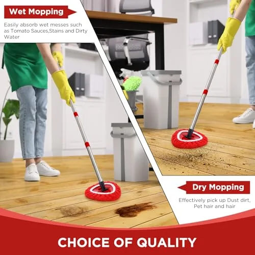 Mop Heads Replacements Compatible with 1 Tank System Duster Replacement Heads Spin Mop Refill Pads Reusable Dust Refills for Floor Cleaning () view 4